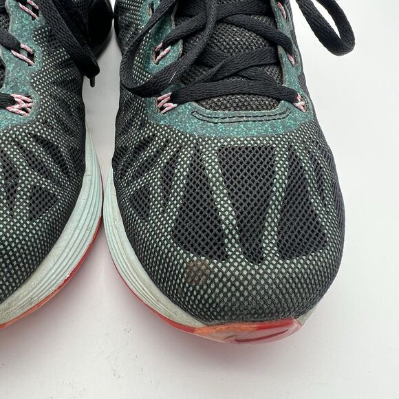 Nike Lunarglide 6 Women’s 8.5 Black Green Pink Running Shoe 654434-002 - Picture 11 of 14